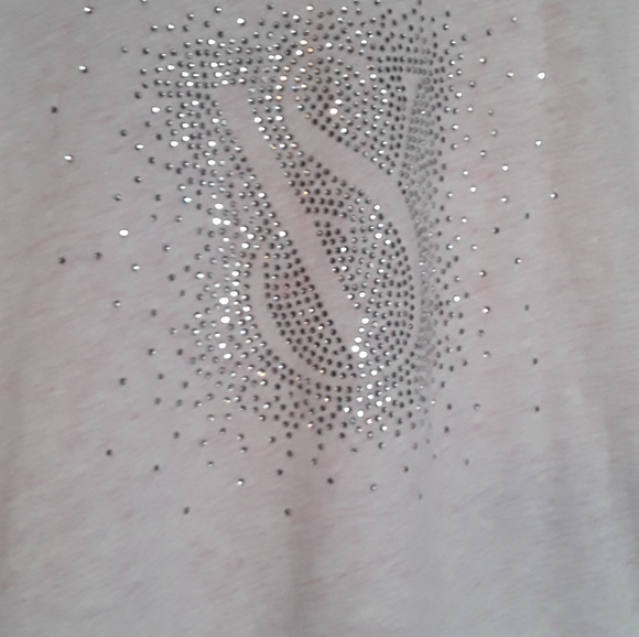 NWT Med Pink Heathered Victoria's Secret Long sleeve Gorgeous Nightshirt Bling - Picture 4 of 12